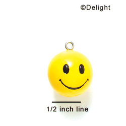N1054+ - Large 3-D Smiley Face - 3-D Hand Painted Resin Charm