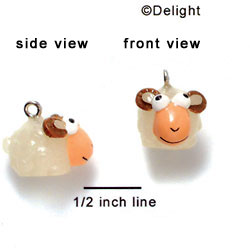 N1067+ - Ram - 3-D Hand Painted Resin Charm