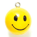 N1054+ - Large 3-D Smiley Face - 3-D Hand Painted Resin Charm