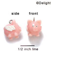 N1060+ - Flying Pink Pig - 3-D Hand Painted Resin Charm