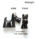 N1062+ - Black Scottie Dog - 3-D Hand Painted Resin Charm
