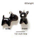 N1064+ - Black Bull Terrier Dog - 3-D Hand Painted Resin Charm