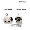 N1068+ - White Lamb - 3-D Hand Painted Resin Charm