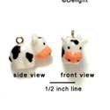 N1069+ - Black and White Cow - 3-D Hand Painted Resin Charm