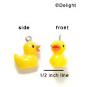 N1070+ - Yellow Ducky - 3-D Hand Painted Resin Charm