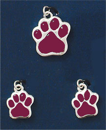 M1078 - Maroon Paws - Scrapbook Charm Set