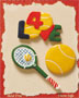 S1010 - Tennis Love - Flat Backed Resin Scrapbook Embellishment Set