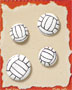 S1011 - Volleyball - Flat Backed Resin Scrapbook Embellishment Set