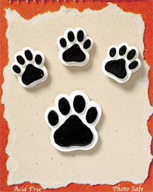 S1013 - Black Paws - Flat Backed Resin Scrapbook Embellishment Set