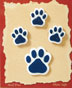 S1014 - Navy Blue Paws - Flat Backed Resin Scrapbook Embellishment Set