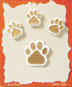 S1015 - Gold Paws - Flat Backed Resin Scrapbook Embellishment Set