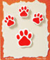 S1020 - Red Paws - Flat Backed Resin Scrapbook Embellishment Set