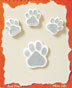 S1021 - Silver Paws - Flat Backed Resin Scrapbook Embellishment Set