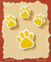 S1023 - Yellow Paws - Flat Backed Resin Scrapbook Embellishment Set