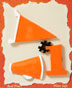 S1029 - Orange Team Spirit - Flat Backed Resin Scrapbook Embellishment Set