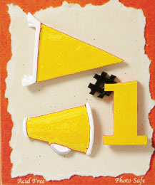 S1034 - Spirit/Yellow - Flat Backed Resin Scrapbook Embellishment Set