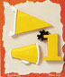 S1034 - Spirit/Yellow - Flat Backed Resin Scrapbook Embellishment Set