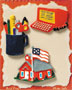 S1036 - School Books - Flat Backed Resin Scrapbook Embellishment Set