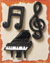 S1047 - Piano - Flat Backed Resin Scrapbook Embellishment Set