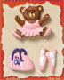 S1049 - Ballet Bears - Flat Backed Resin Scrapbook Embellishment Set