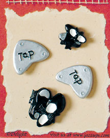 S1051-6 - Tap Shoes - Flat Backed Resin Scrapbook Embellishment Set (6 cards per package)