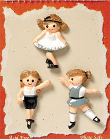 S1052-6 - Ballet Girls - Flat Backed Resin Scrapbook Embellishment Set (6 cards per package)
