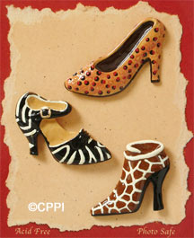 S1056 - Shoes - Flat Backed Resin Scrapbook Embellishment Set