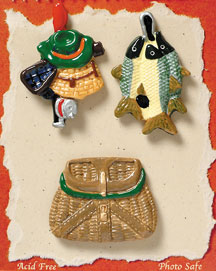 S1060-6 - Fishing - Flat Backed Resin Scrapbook Embellishment Set (6 cards per package)