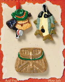 S1060 - Fishing - Flat Backed Resin Scrapbook Embellishment Set