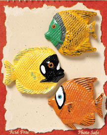 S1062-6 - Tropical Fish - Flat Backed Resin Scrapbook Embellishment Set (6 cards per package)