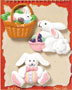 S1080 - Bunny With Basket - Easter - Flat Backed Resin Scrapbook Embellishment Set