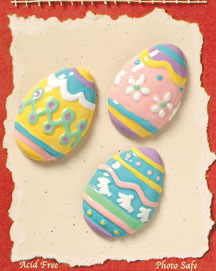 S1082-6 - Easter Eggs - Flat Backed Resin Scrapbook Embellishment Set (6 cards per package)