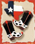 S1088 - Texas Boots - Flat Backed Resin Scrapbook Embellishment Set