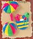 S1121 - Beach Ball Set - Flat Backed Resin Scrapbook Embellishment Set