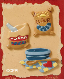 S1133 - Cooking - Matte - Flat Backed Resin Scrapbook Embellishment Set