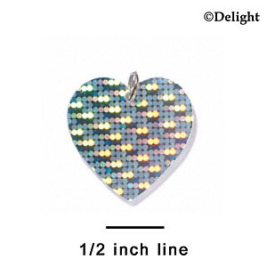 A1001 tlf - Large Hologram Heart - Acrylic Charm