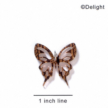 A1007 tlf - Medium Cut Out Butterfly - Brown/Gold - Acrylic Pendant