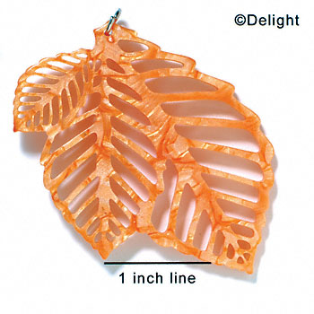 A1010 tlf - Extra Large Triple Leaf - Pearly Orange - Acrylic Pendant