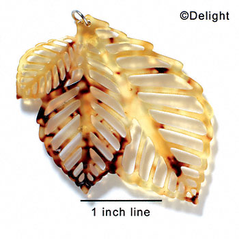 A1012 tlf - Extra Large Triple Leaf - Tortoise - Acrylic Pendant