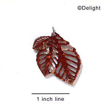 A1017 tlf - Medium Triple Leaf - Pearly Brown - Acrylic Charm