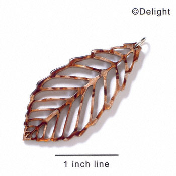A1021 tlf - Extra Large Leaf - Pearly Brown - Acrylic Pendant