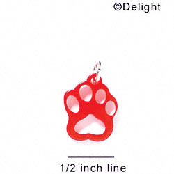 A1035 tlf - Small Paw - Red - Acrylic Charm