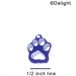 A1038 tlf - Small Paw - Purple - Acrylic Charm