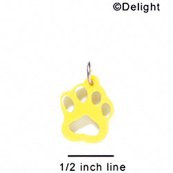 A1039 tlf - Small Paw - Yellow - Acrylic Charm