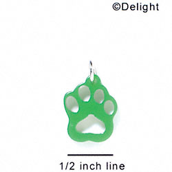 A1040 tlf - Small Paw - Green - Acrylic Charm