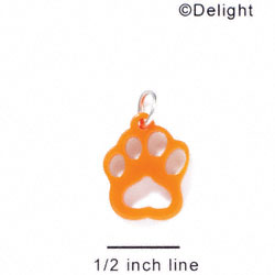 A1041 tlf - Small Paw - Orange - Acrylic Charm