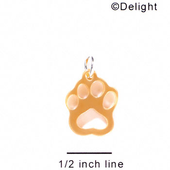 A1044 tlf - Small Paw - Gold - Acrylic Charm