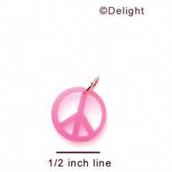 A1107 tlf - Small Hot Pink Peace Sign - Acrylic Charm