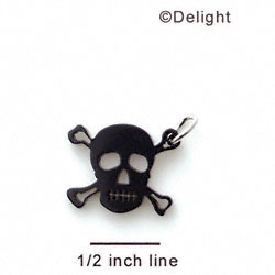 A1111 tlf - Small Black Skull - Acrylic Charm