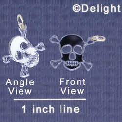 A1113 tlf - Small Mirror Skull - Acrylic Charm